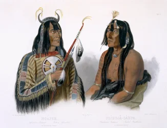 Noapeh, un indio Assiniboin y Psihdja-Sahpa, un indio Yanktonan, lámina 12 del Volumen 2 de 